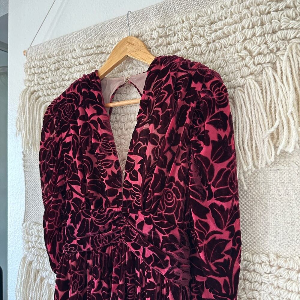 Bronx and Banco Velvet Floral Gown